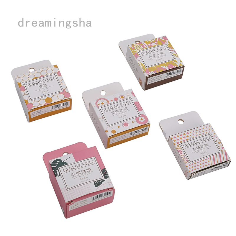 Cuộn Băng Keo Giấy Washi Màu Vàng / Bạc / Hồng Dài 5m Dùng Để Trang Trí Sổ Tay