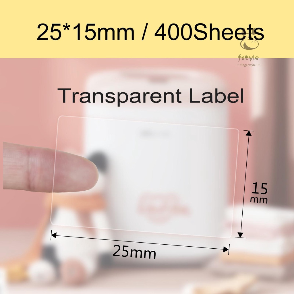 Giấy in tem dán TRONG SUỐT CHỮ ĐEN 25x15mm chống thấm nước dành cho máy in tem cầm tay DP23, DP30