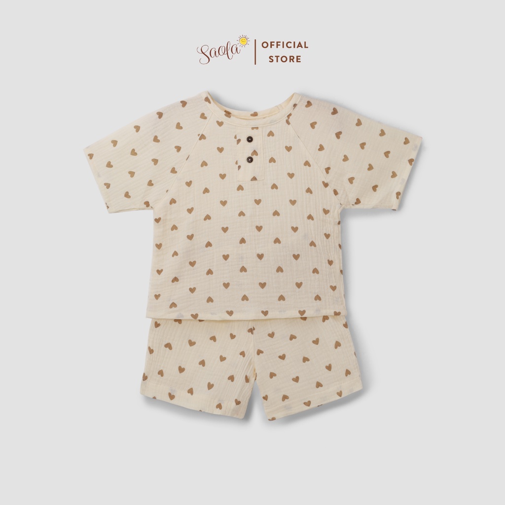 Bộ Áo Quần Cho Bé Trai/ Bé Gái Chất Liệu Muslin Thoáng Mát Mặc Hè -  ARMIN SET - SEM003 và SEM004 - SAOLA KIDS CLOTHING