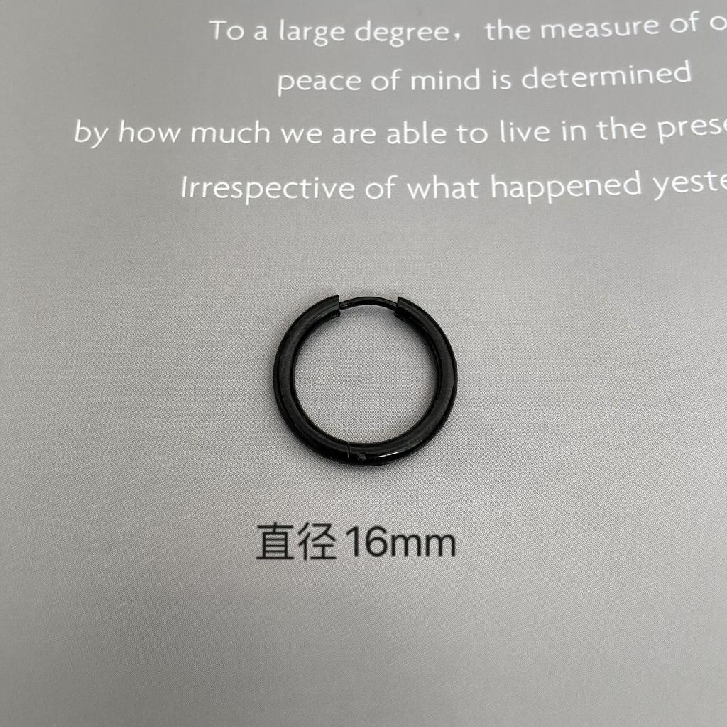 Khuyên tai tròn nhỏ bằng thép titan không phai màu 23b245 thời trang cho nam và nữ