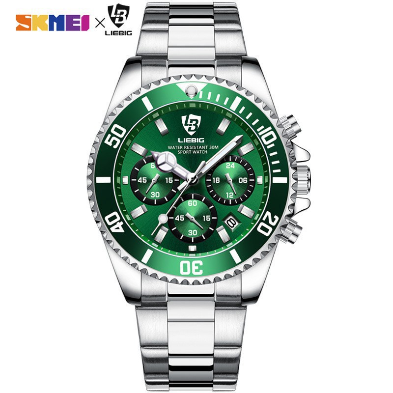 SKMEIX LIEBIG L2011 Fashion Men's Sports Quartz Watch Stainless Steel Waterproof Wristband