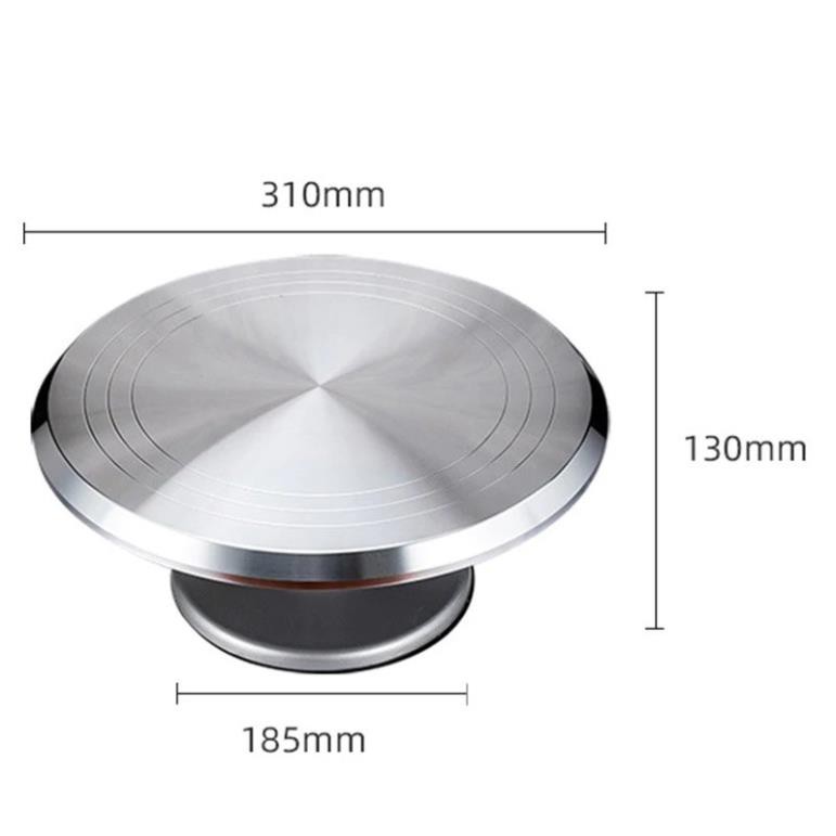 Bàn xoay Inox trang trí bánh kem, làm cây cảnh, trưng bày sản phẩm 25cm/31cm/37cm