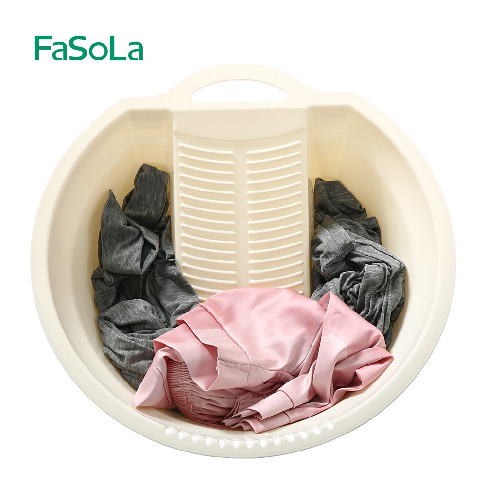 [FREESHIP] Chậu giặt quần áo thông minh FASOLA - Chậu nhựa giặt rửa đa năng FSLYF-004