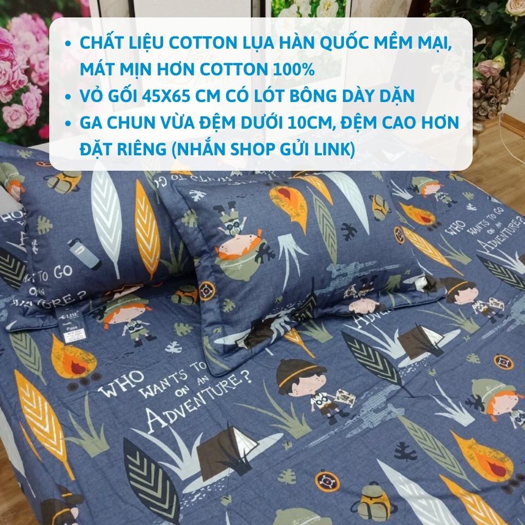 Bộ ga gối cotton Hàn Quốc cao cấp, ga chun đủ size đệm 1m2 1m6 1m8 2m2 Dreamhomebedding | BigBuy360 - bigbuy360.vn