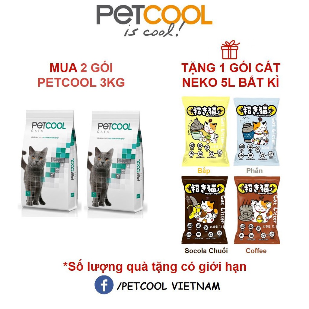 Thức Ăn Hạt Cho Mèo Trưởng Thành Petcool 3Kg