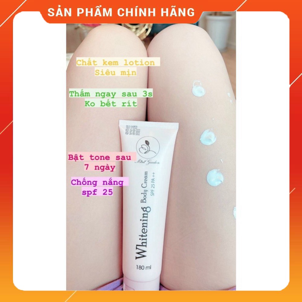Kem body men bia Minigarden 180ml tặng sữa tắm men bia 60ml SPF25PA++ giúp chống nắng, dưỡng trắng, makeup body hiệu quả
