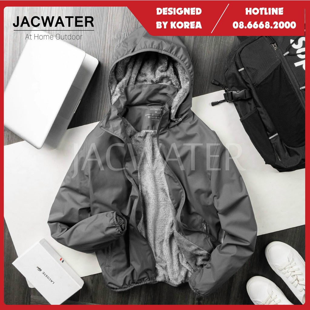 Áo gió lông cừu nam nữ nhẹ chống nước, khoác dù ấm thời trang Hàn Quốc Jacwater V480 | BigBuy360 - bigbuy360.vn