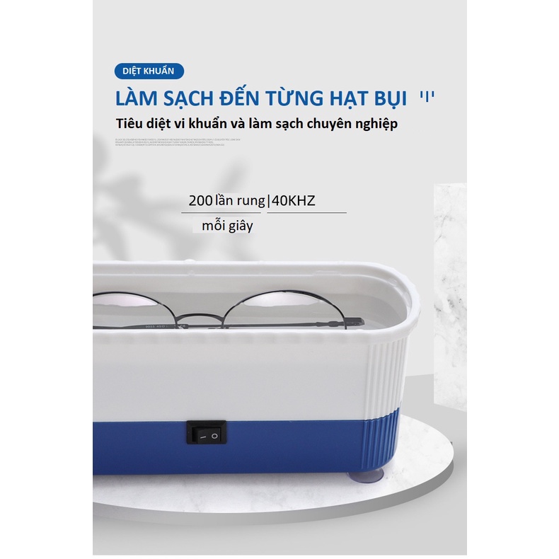 Máy rửa - vệ sinh kính, đồng hồ, trang sức bằng sóng âm đa năng 3 in 1 - [Tặng kèm tô vít 2 đầu]