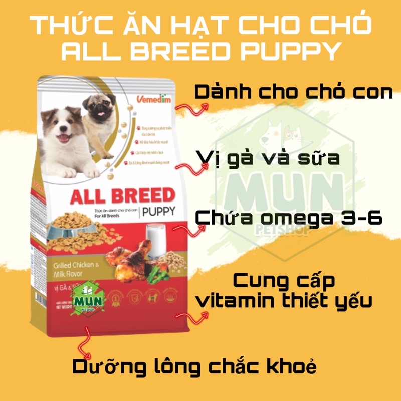 Thức ăn hạt cho chó All Breed Puppy túi 500gr