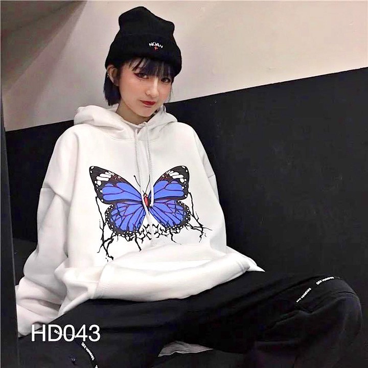 ÁO HOODIE - ÁO KHOÁC NỈ NGOẠI (HD2340 - Hình Bướm Xanh)