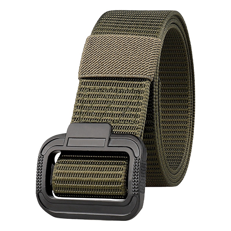 Thắt Lưng Vải Canvas Co Giãn 3.8Cm Màu Đen Khóa Kim Loại Dành Cho Nam