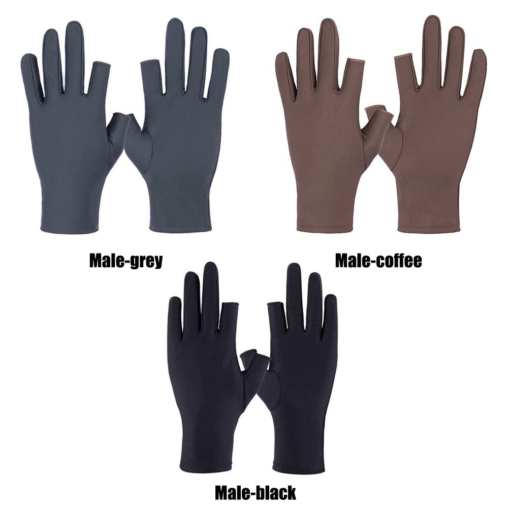 Đôi găng tay hở ngón mềm mại thoáng khí chống tia UV cho nam nữ