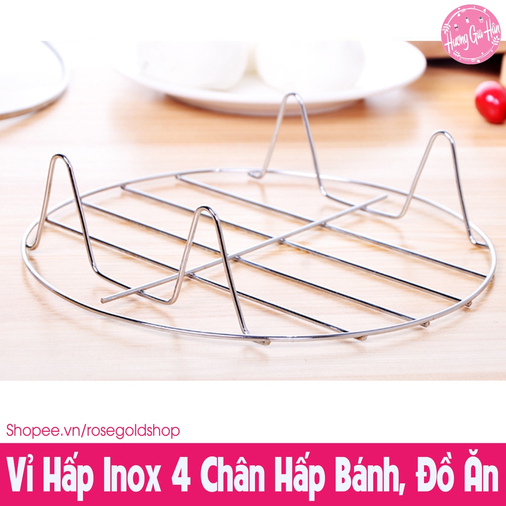 Vỉ Hấp Inox Đa Năng Size 20*5 cm 4 Chân Hấp Bánh, Bánh Bao, Đồ Ăn