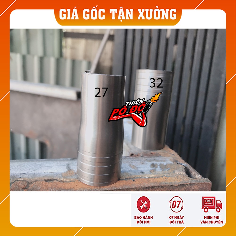 Khúc inox nối zô cổ pô titan size 27 - 32 - 34 Adapter gắn cổ pô zin