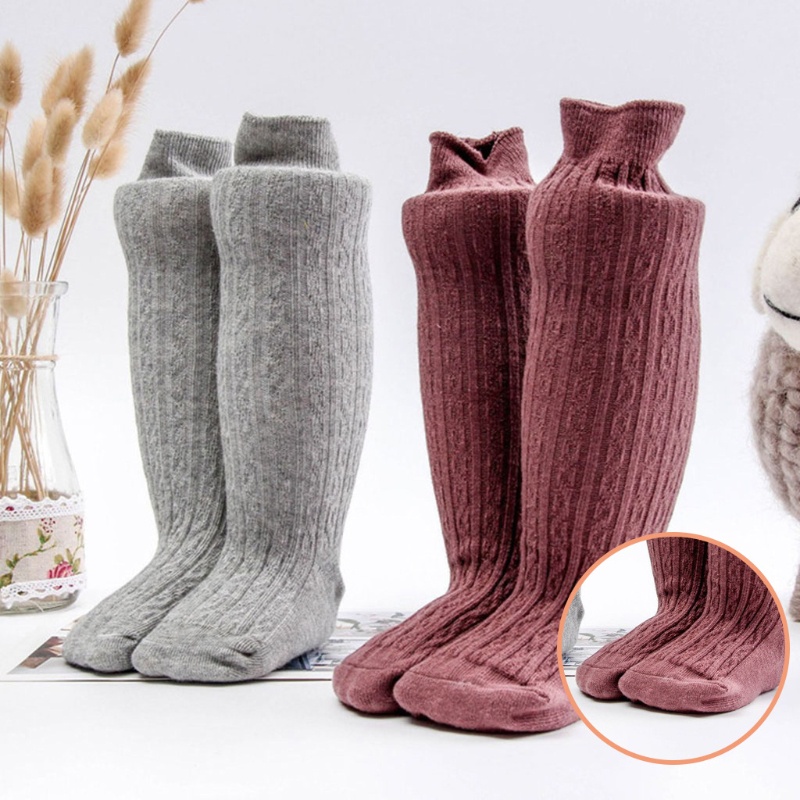 Vớ Cotton Dài Màu Sắc Trơn Giữ Ấm Mùa Thu Đông Cho Bé 1-5 Tuổi