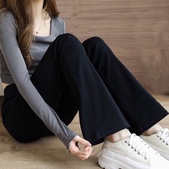 [5 size 45-60kg tùy chiều cao] Quần UMI ỐNG LOE SIÊU CO GIÃN, VẢI DÀY MỊN lưng cao SIÊU HACK DÁNG cao cấp