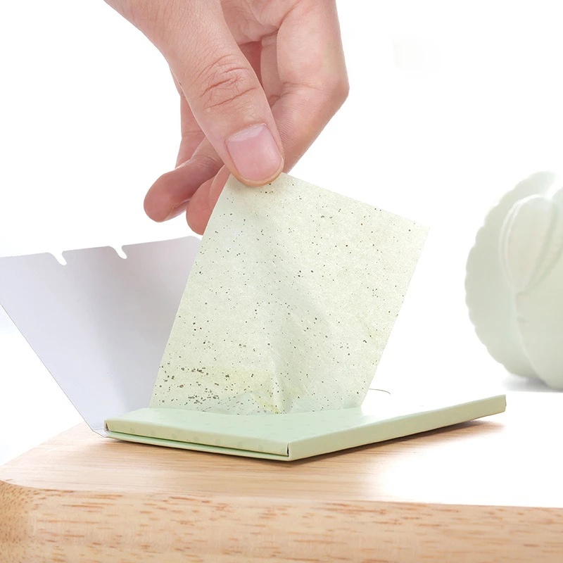 Hộp 100 Giấy Thấm Dầu Làm Sạch Da Mặt Kiểm Soát Dầu Dành Cho Mùa Hè