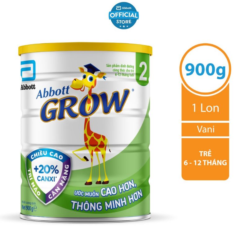 (CHÍNH HÃNG) Sữa bột Abbott Grow 2 hươu cao cổ 900g