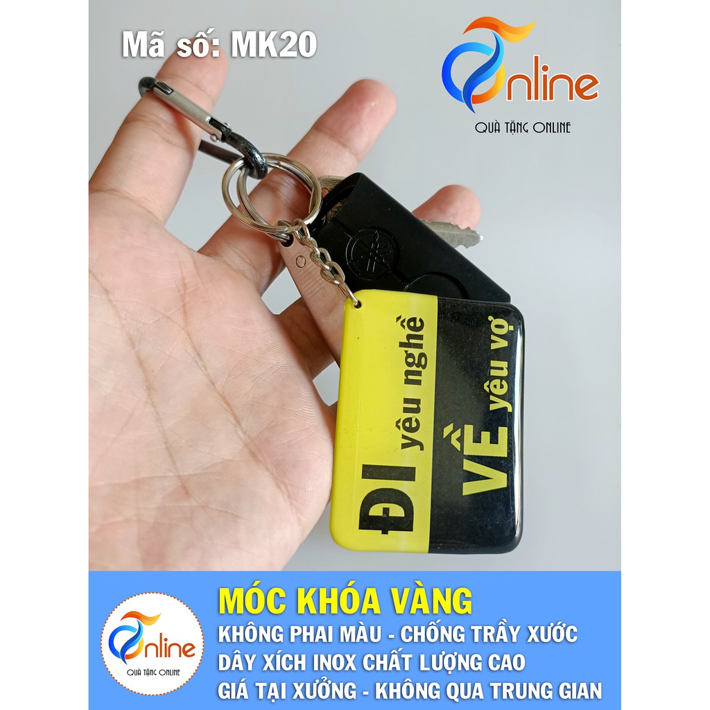 (MK20) Móc khóa vàng ĐI YÊU NGHỀ - Móc Khóa in hình Hot Trend siêu Cute và Dễ thương - Giá rẻ.