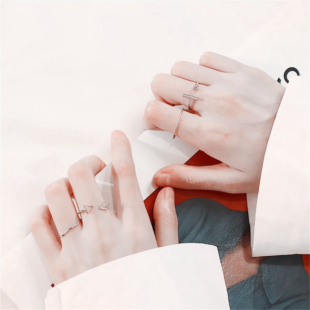 Set 4 Nhẫn Nữ Thiết Kế Đơn Giản Cá Tính