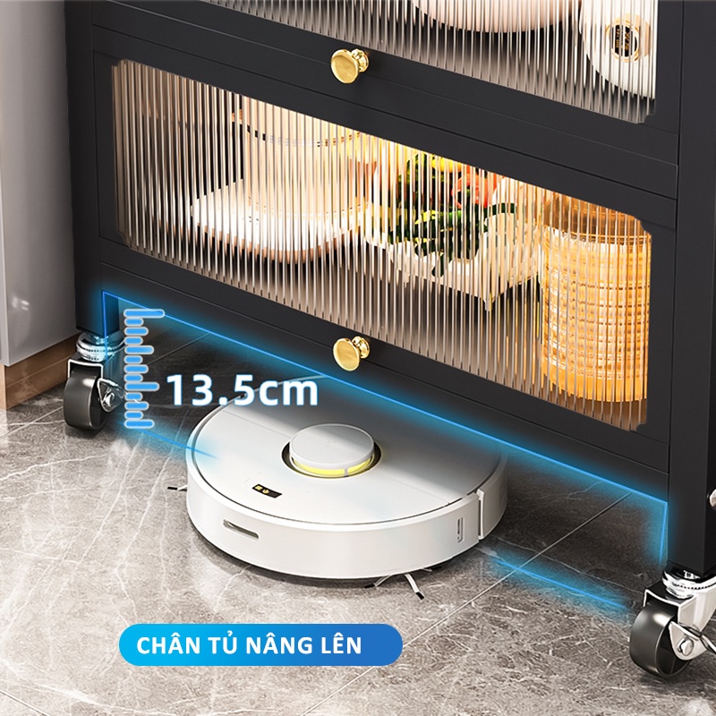 GSlife Kệ Để Đồ 2/3/4/5 Tầng 70cm- Kệ Nhà Bếp Đa Năng Thông Minh Kệ Vi Sóng, Thép Carbon Màu Đen