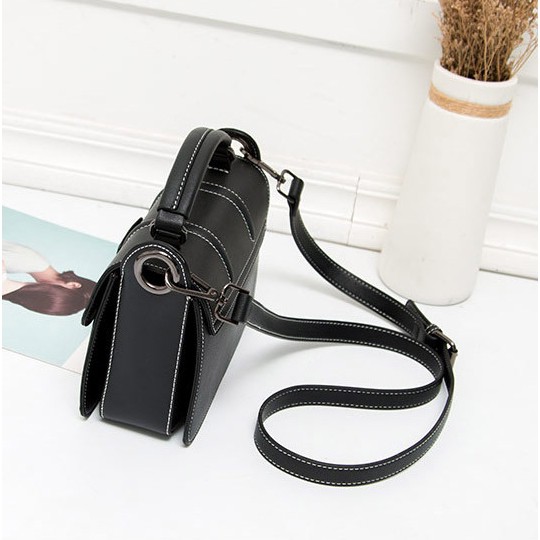 Túi Xách Nữ Đeo Chéo Đen Khóa Xoay - Hàng QC cao cấp