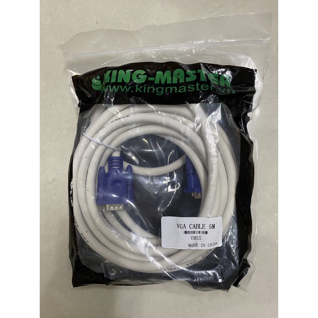 Dây Cáp VGA KINGMASTER 3M-10M - Trắng - cho màn hình , máy chiếu