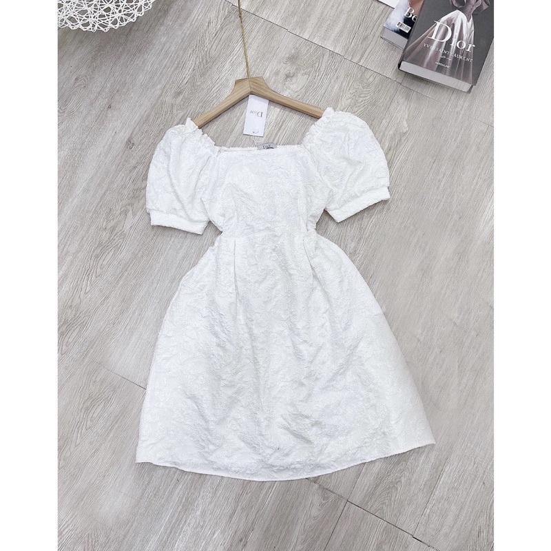 Đầm gấm tiểu thư trắng - CarotShop