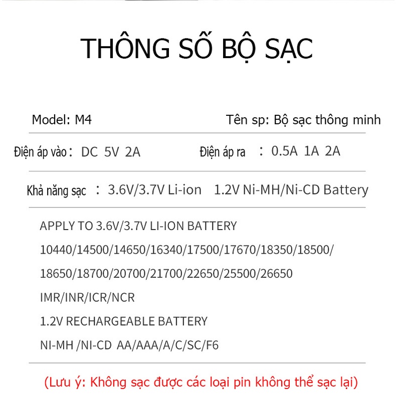 Bộ sạc pin AA 18650 thông minh đa năng Smart Charger - Sạc được nhiều loại pin 1,2V - 3,7V dòng điện cao 2A