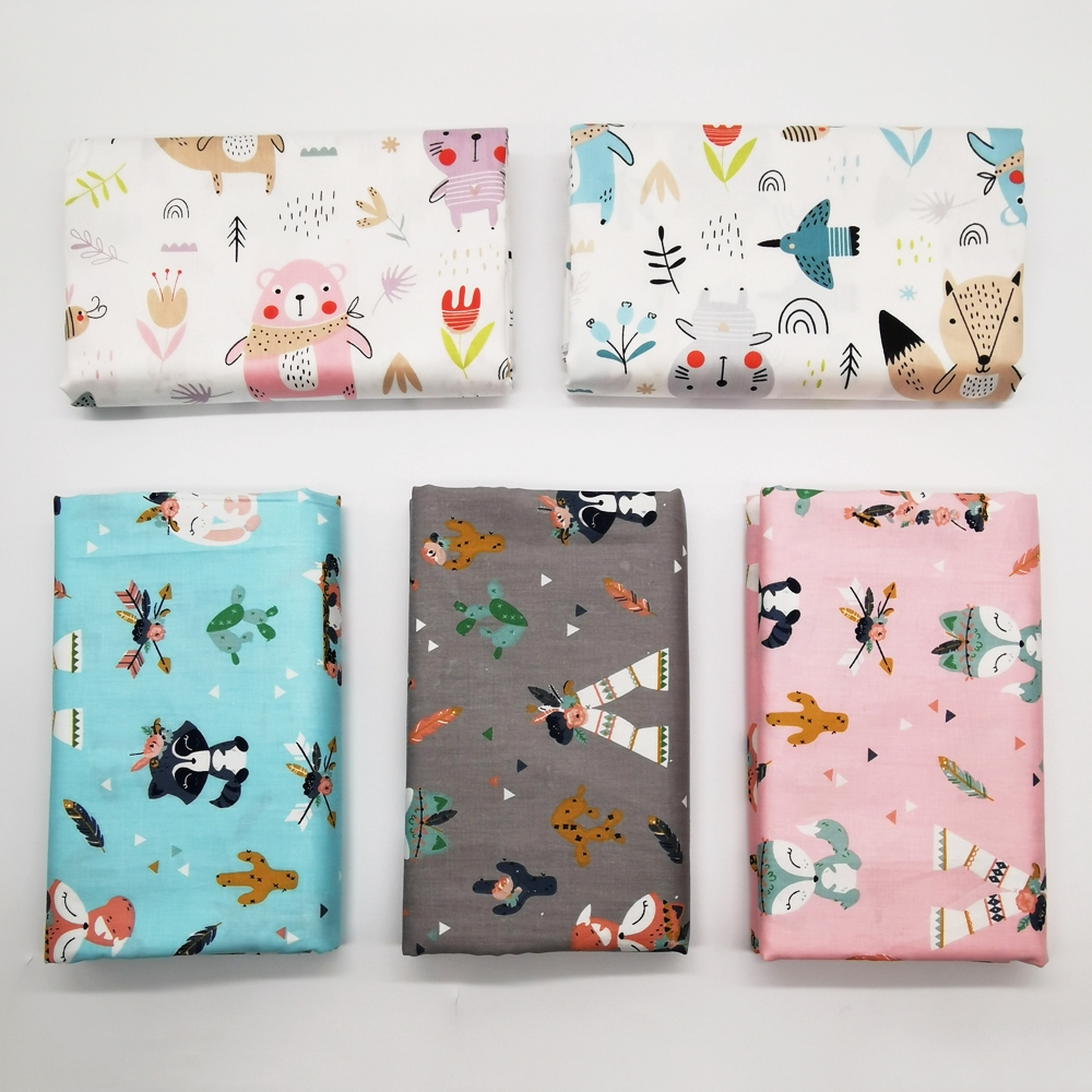 Cuộn vải 100% cotton 50*160cm in họa tiết hoạt hình tùy chọn