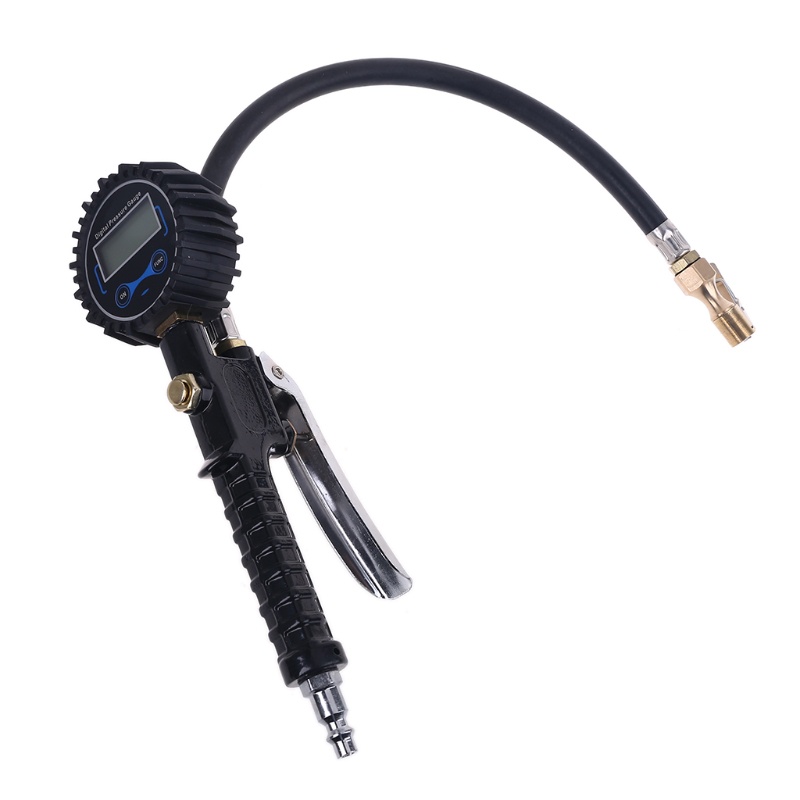 Máy Bơm Hơi Lốp Xe Kỹ Thuật Số Có Đồng Hồ Đo Áp Suất Pin 0-200 PSI