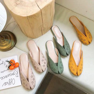 Giày nữ giày sục nữ tiểu thư mũi tròn đế bệt