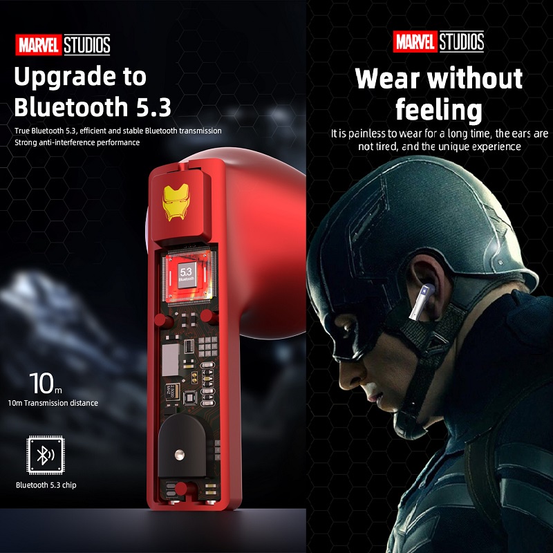 Tai Nghe Nhét Chụp Chup Tai Bluetooth Không Dây Chống ồn Blutooth Chơi Chơi Game Tai Nghe Pro Gameming Gaming Marvel Captain America Iron Man Mini Android TWS Có Mic