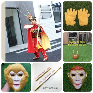 Mặt Nạ Tôn Ngộ Không Mặt Nạ Tề Thiên Trẻ Em Gậy Như Ý Mão Tôn Ngộ Không Găng Tay Lông Tôn Ngộ Không Trẻ Em