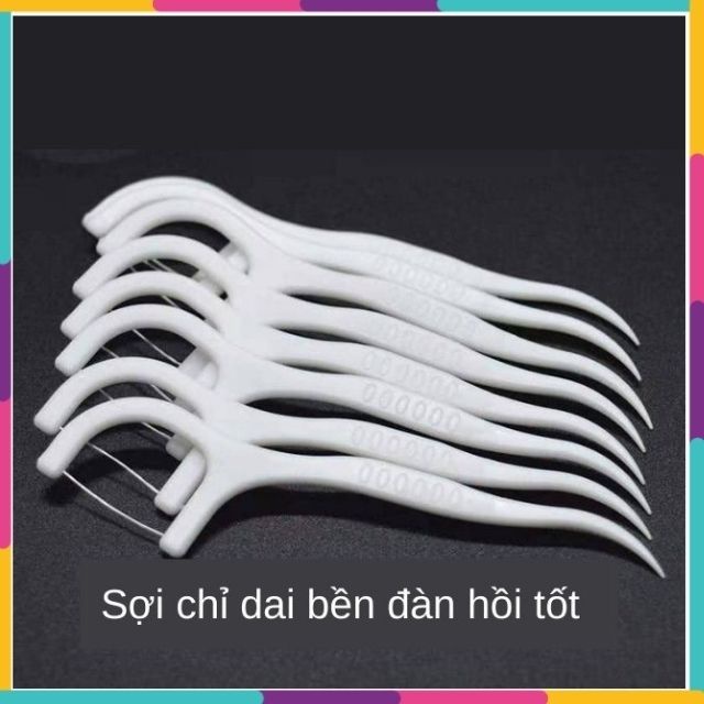 Tăm chỉ nha khoa gói 100 que, chăm sóc răng miệng ngăn ngừa viêm nướu và tích tụ mảng bám HNH030