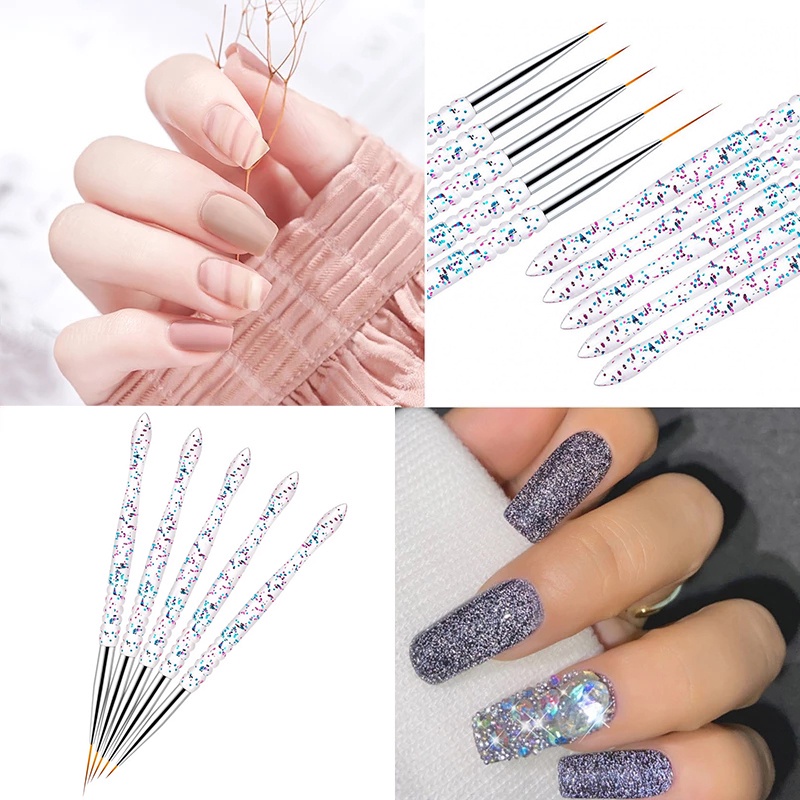Set 5 Cọ Vẽ Trang Trí Móng Tay Nghệ Thuật Siêu Mịn / UV Gel DIY