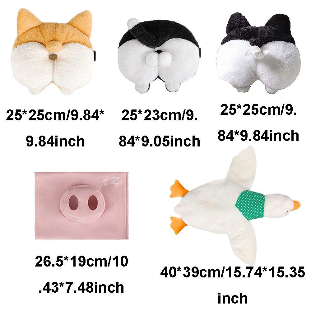 Hộp Đựng Khăn Giấy Đa Năng Hình Chó Corgi Mềm Mại Gắn Sau Ghế Xe Hơi