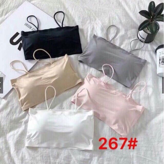 Áo lót ngực bra 2 dây đúc dây đệm lót ngực màu đen size S