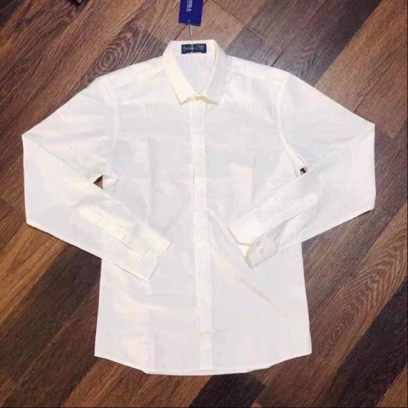 Áo sơmi dài tay nam,Áo sơmi trắng trơn đơn giản dễ mix đồ,full sz M L Xl