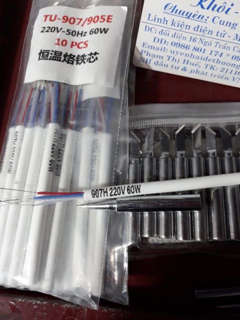 Combo 1 mũi hàn 907 và 1 ruột sứ 907 .