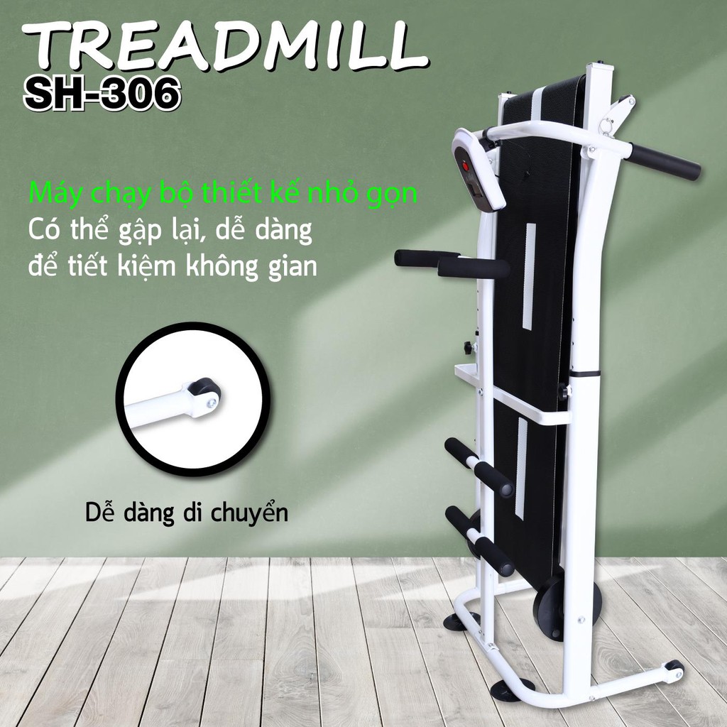 CHAIR19 - (KHÔNG SỬ ĐIỆN) Máy chạy bộ cơ đa năng mẫu mới Treadmill SH - S306 5 in 1 tặng kèm đĩa xoay eo cao cấp 360 độ