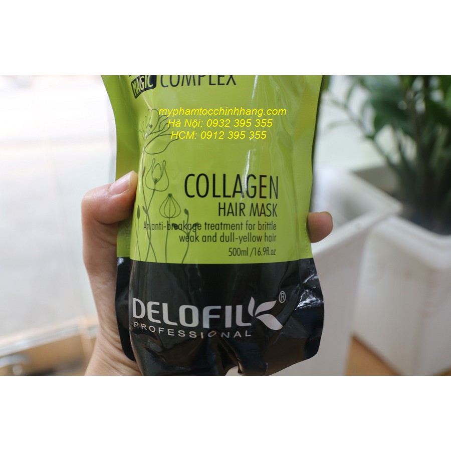 DẦU Ủ (TÚI) TÓC COLLAGEN DELOFIL ARGANOIL PROTEIN SIÊU MƯỢT 500ml | BigBuy360 - bigbuy360.vn