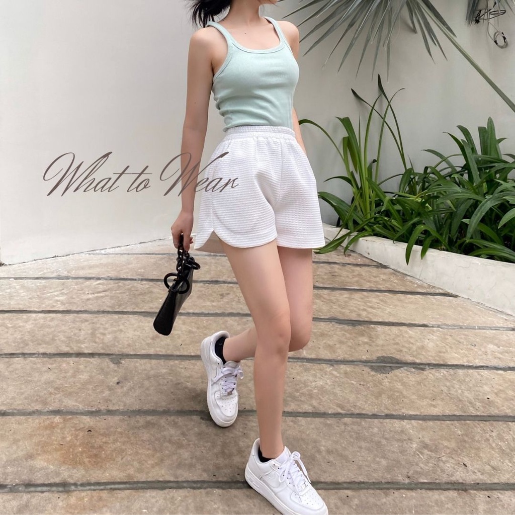 Quần short lưng thun vải dập tổ ong by Whattowear