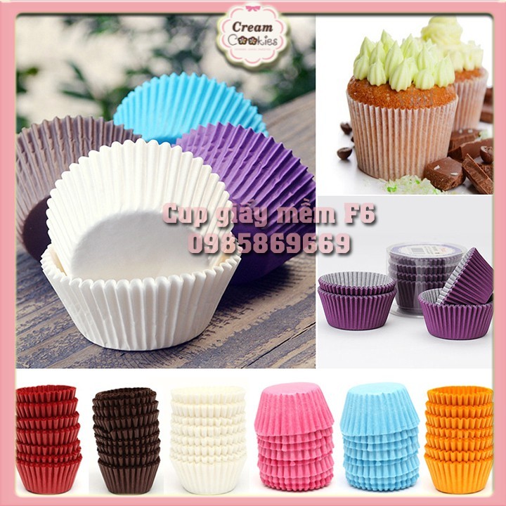 ✿✿✿1 cây Cúp giấy nến nhỏ F6/ Cup giấy mềm F6 (đáy 2,5cm miệng kéo dãn 6cm) dùng để lót socola, bánh quy bơ✿✿✿