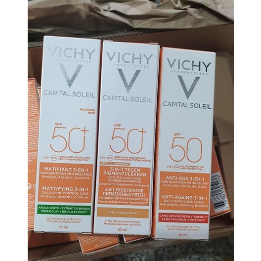 [Mẫu Mới]  Kem chống nắng Vichy Capital Soleil 3in1 SPF50+ 50ml