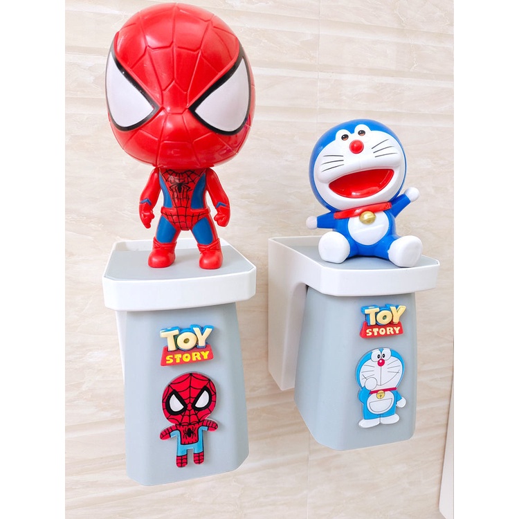 Bộ Giá Đỡ Bàn Chải Đánh Răng Gắn Tường Không Đục Lỗ Có Nam Châm Hình Ultraman Sáng Tạo Cho Cặp Đôi