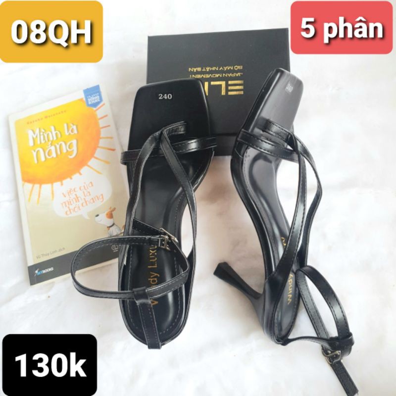 [Mã SKAMLTSM9 giảm 10% đơn 99K] Giày Sandal Quai Hậu Cao Gót Nữ 5 Phân Kẹp Ngón - MS 08QH