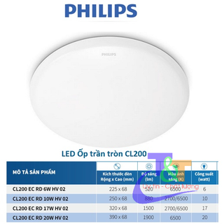 Đèn ốp trần LED Philips CL200 EC RD