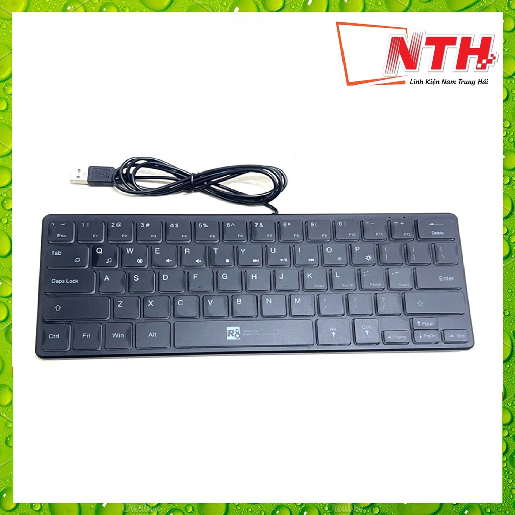 Bàn Phím MINI R8 KB-1811 LED USB - ĐEN - NTH