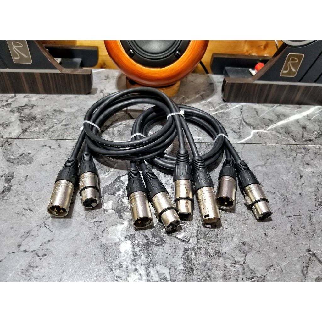 Dây 2 đầu Canon Hitachi Nhật bãi lõi mạ bạc chống nhiễu tốt dài 1m